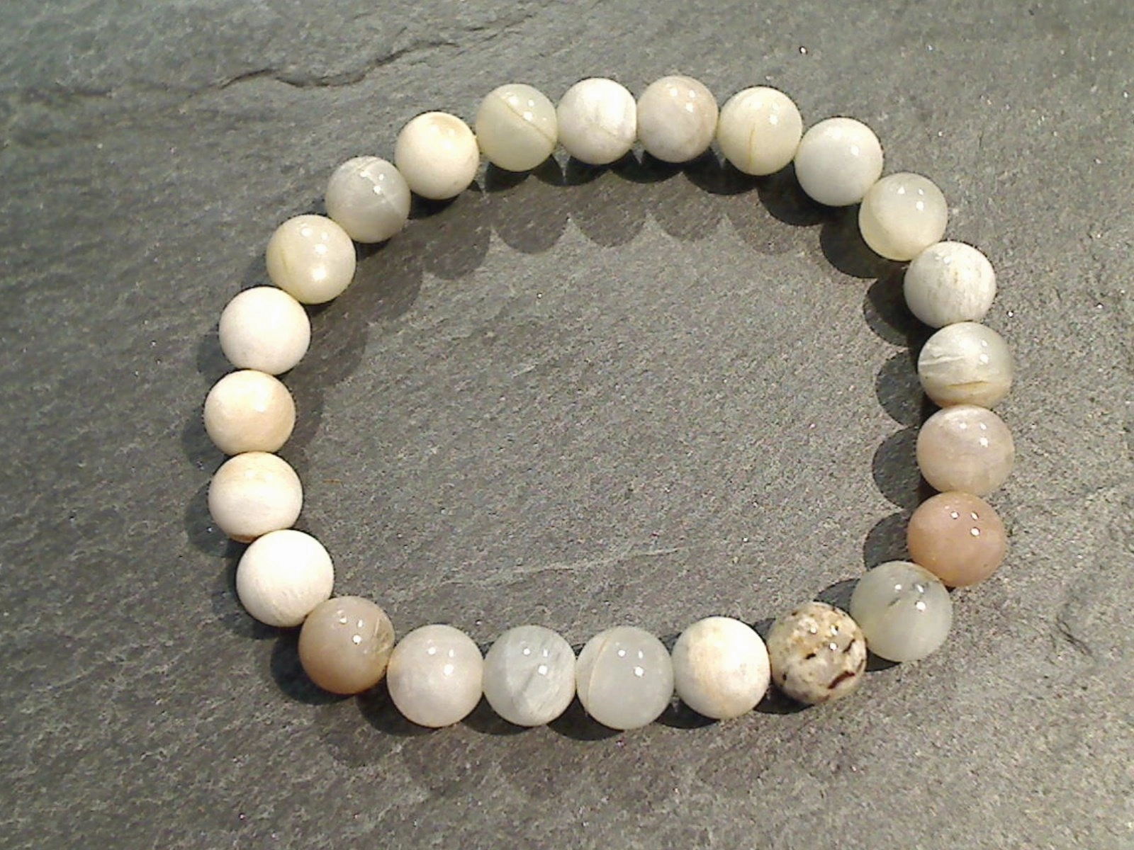 Versatile Look Mixed Moonstone 8MM Stretch Bracelet