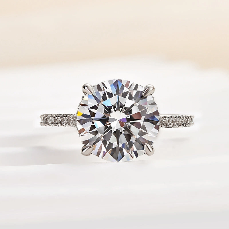 All Event Louily Luxurious Round Cut 4 Prong Engagement Ring For Women In Sterling Silver