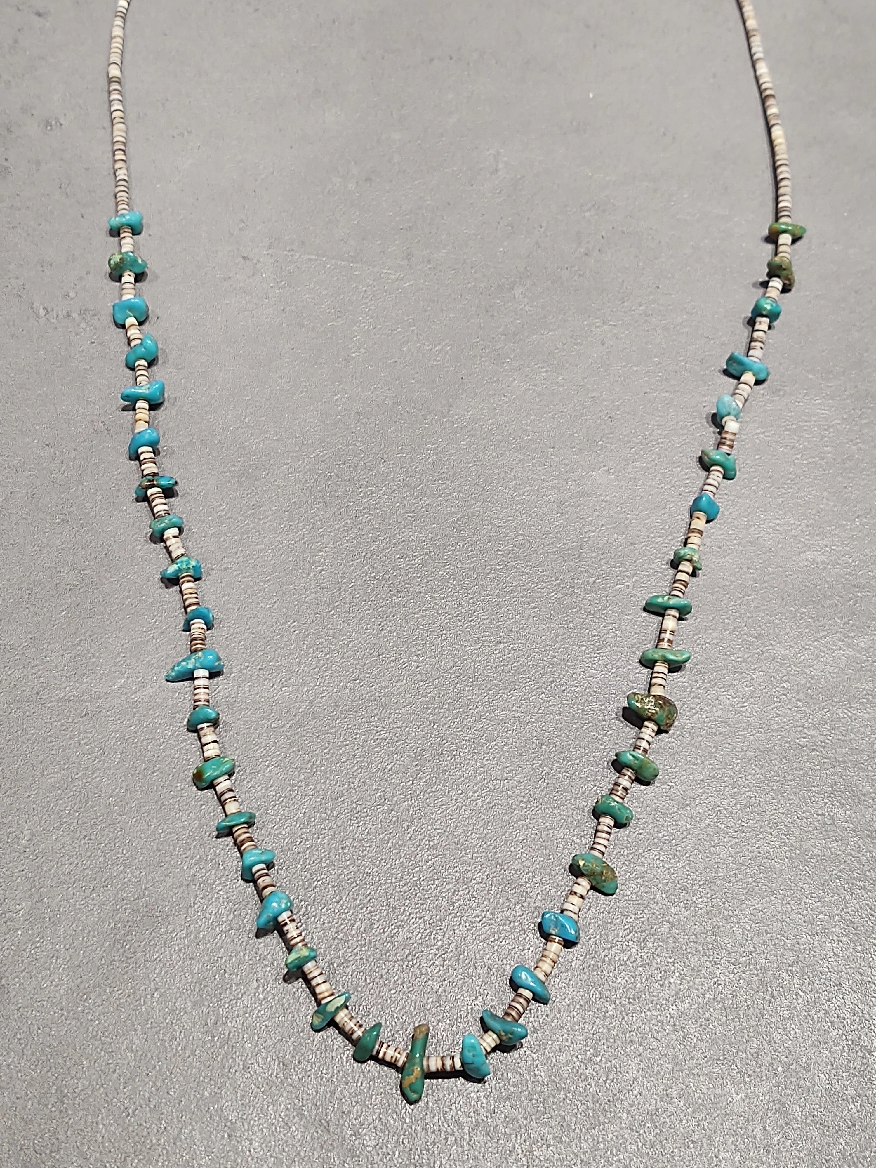 Heishi Turquoise Kewa Necklace - Handmade Native American Delicate Detail Distinctive Piece