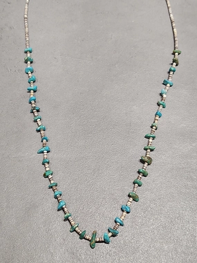 Heishi Turquoise Kewa Necklace - Handmade Native American Delicate Detail Distinctive Piece