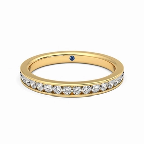 Half Eternity Channel Set Moissanite Wedding Band Anniversary Stone Accent Malleable Metal