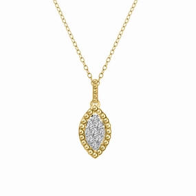 LADIES PENDANT 0.10CT ROUND DIAMOND 14K YELLOW GOLD Lustrous Glow