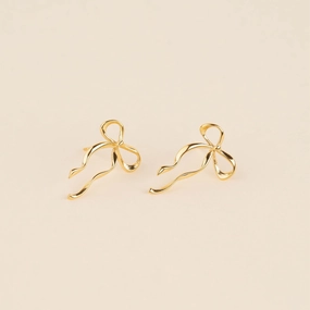 Exquisite Touch Dainty Bow Stud Earrings