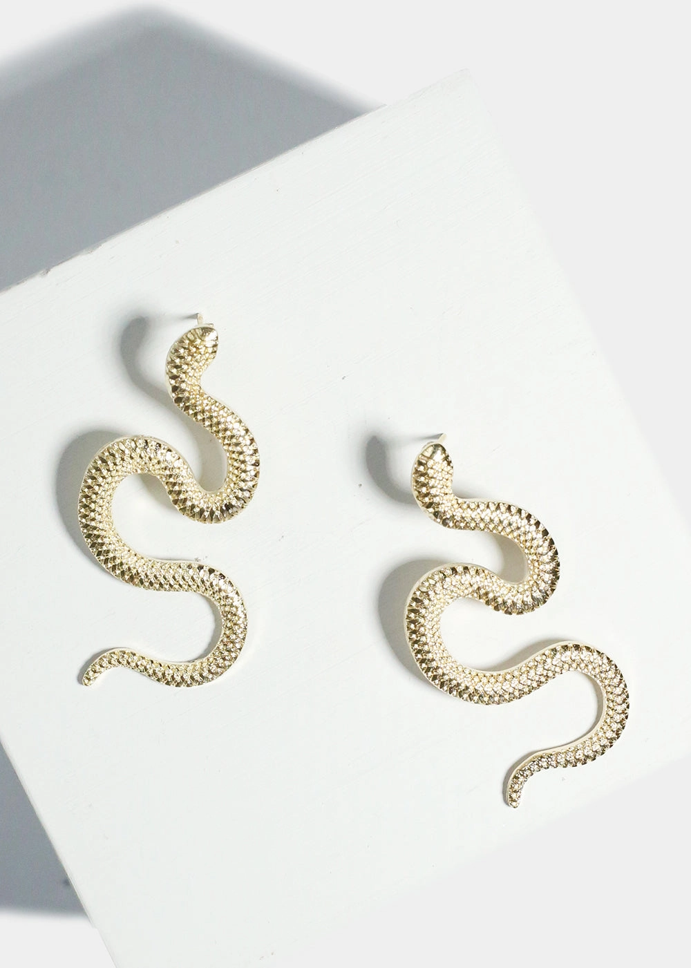 Textured Snake Earrings Vivid Detail