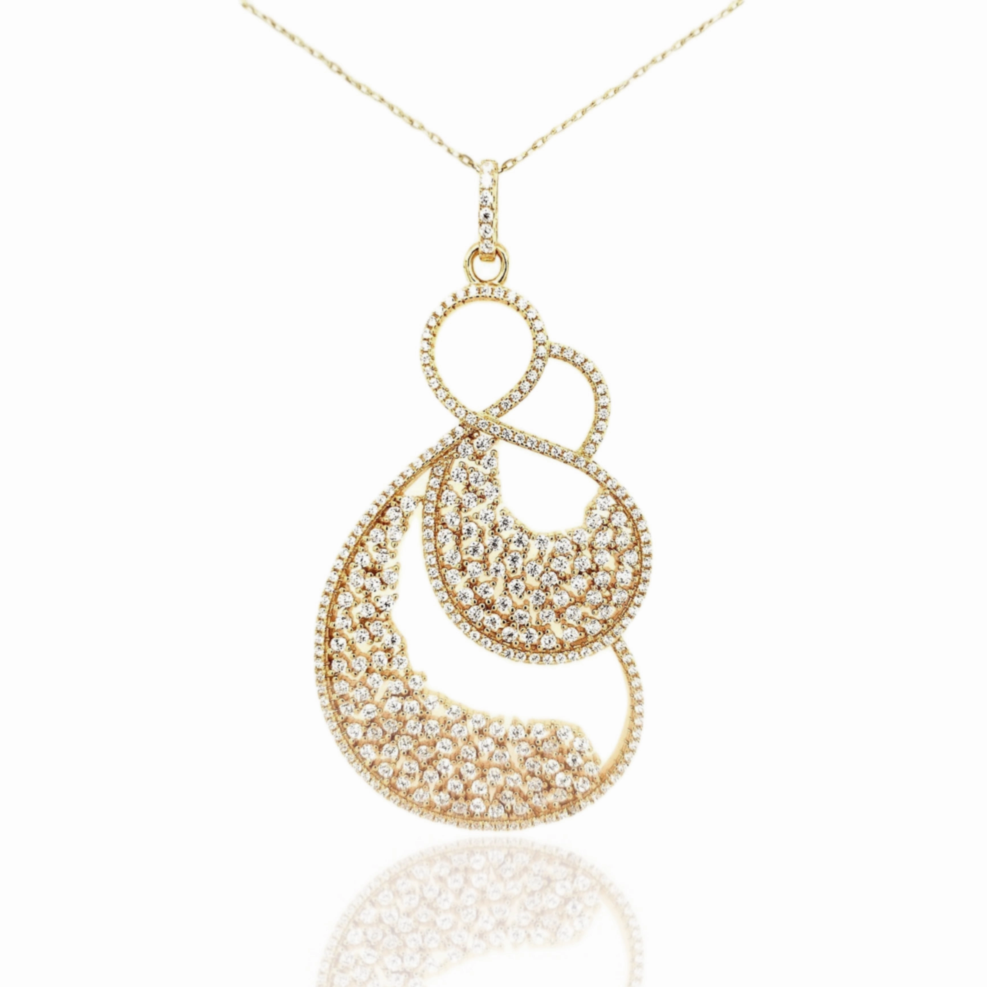 Sterling Silver Double Figure Eight CZ Pendant Necklace Radiant Shine Finish