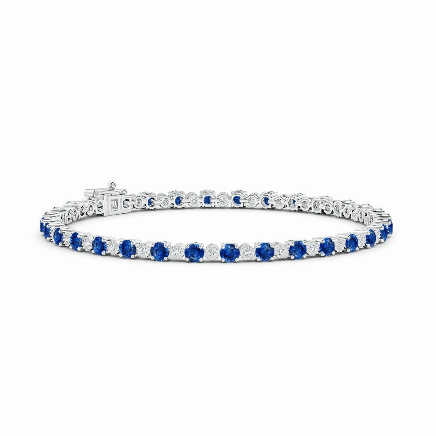 Tailored Mood 4.8 CT. Sapphire and Brilliant Moissanite Tennis Bracelet