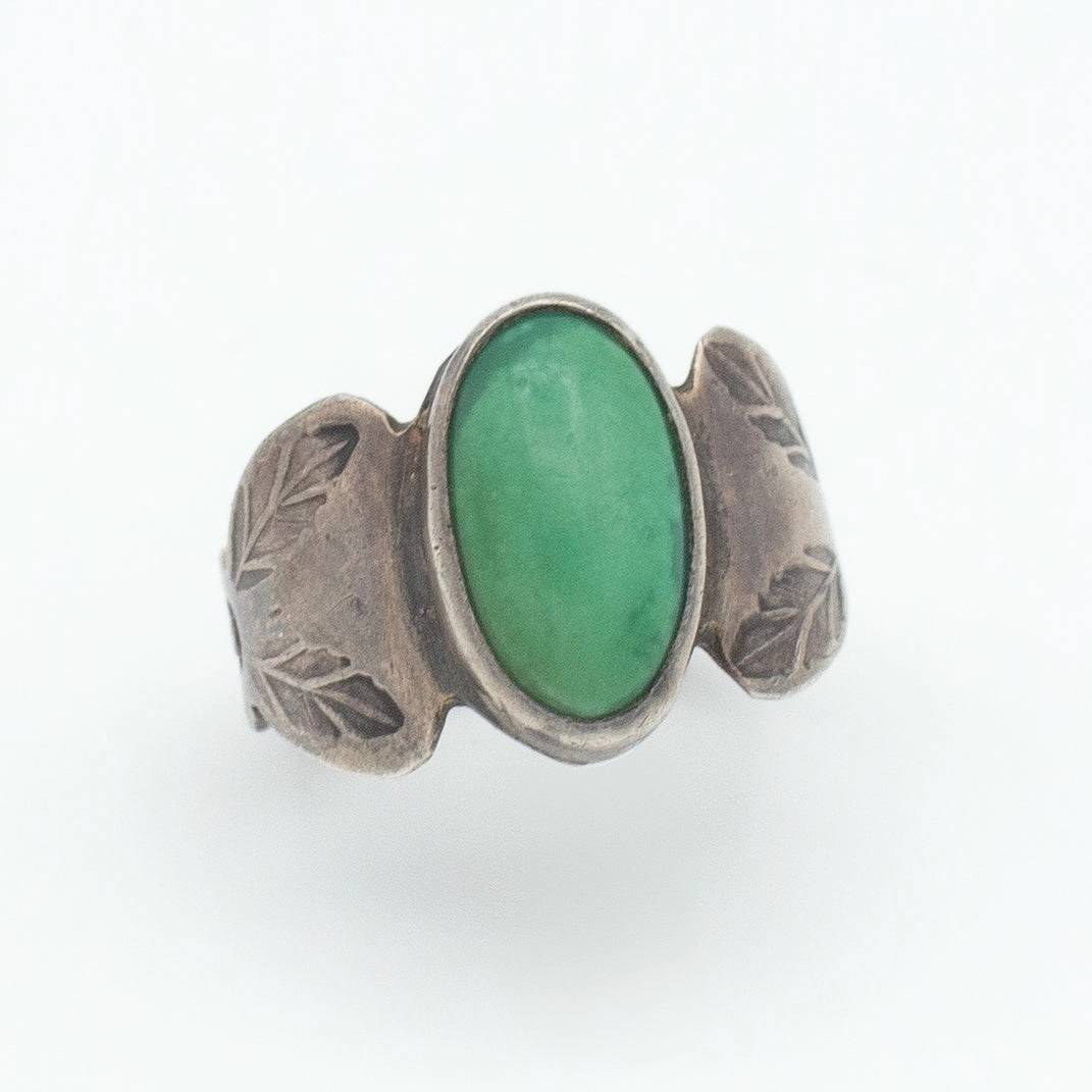 Navajo Handmade Sterling Silver Turquoise Ring (Hallmark Unknown) (Size 3) Luxe Shine Glamorous Appeal