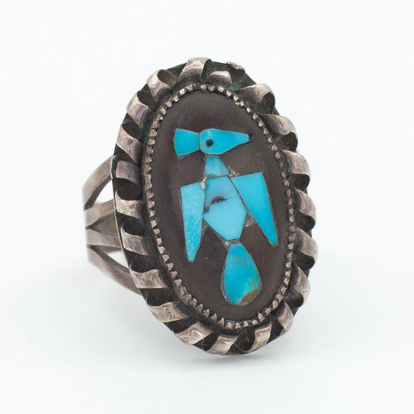 Fashion pieces Everyday Accessory Navajo Handmade Sterling Silver Turquoise Ring (Hallmark Unknown) (Size 9.5)