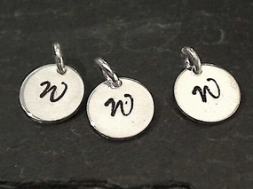 Letter W Charm, Sterling Silver Expressive Style
