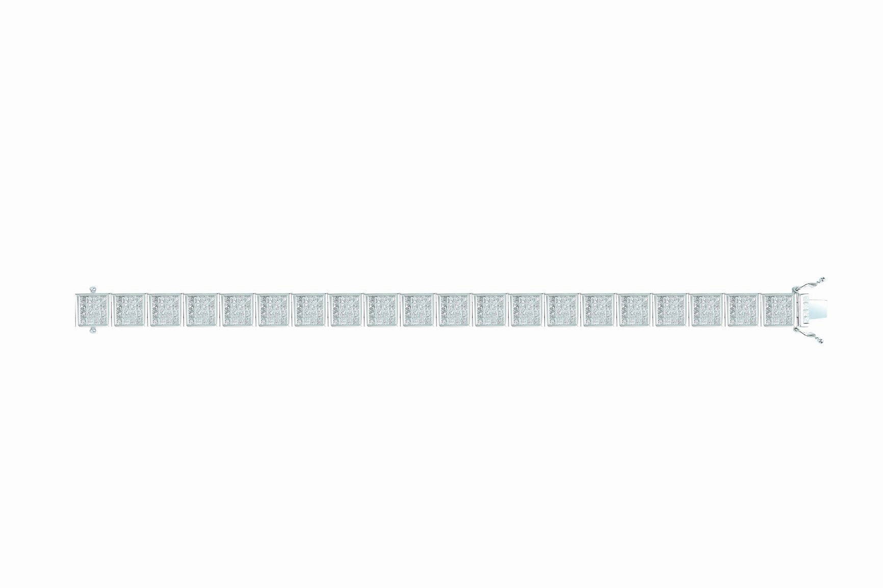 All Day 9.2 ctw Invisible Set Diamond Bracelet 18k White Gold