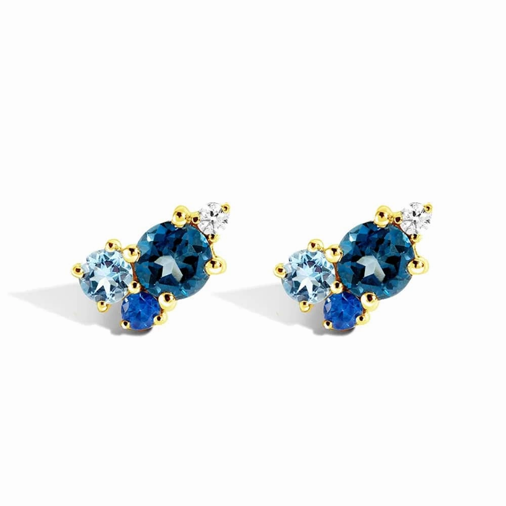 Heritage Style Bright Finish Ocean Breeze Cluster Earrings