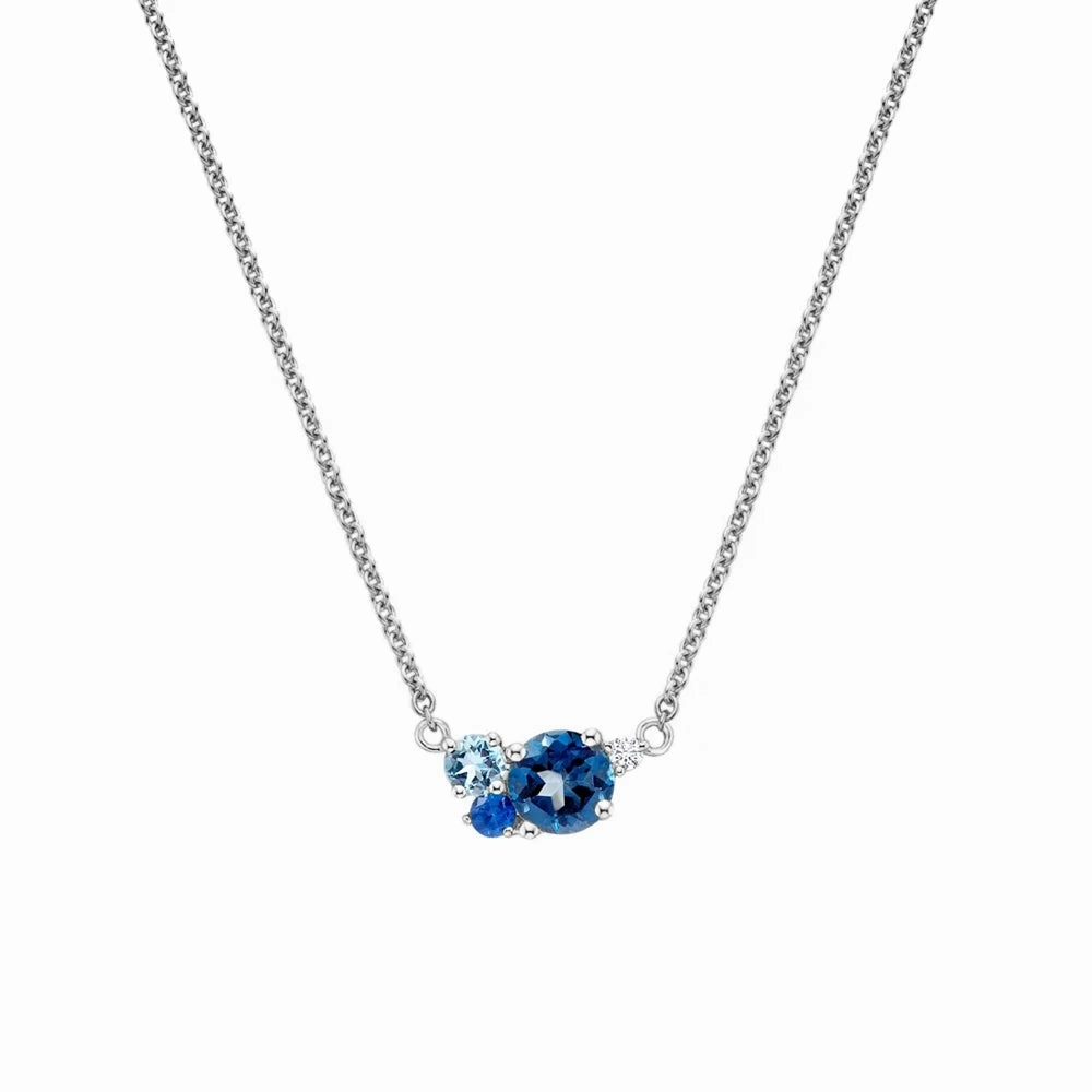 Ocean Breeze Cluster Necklace Glossy Finish