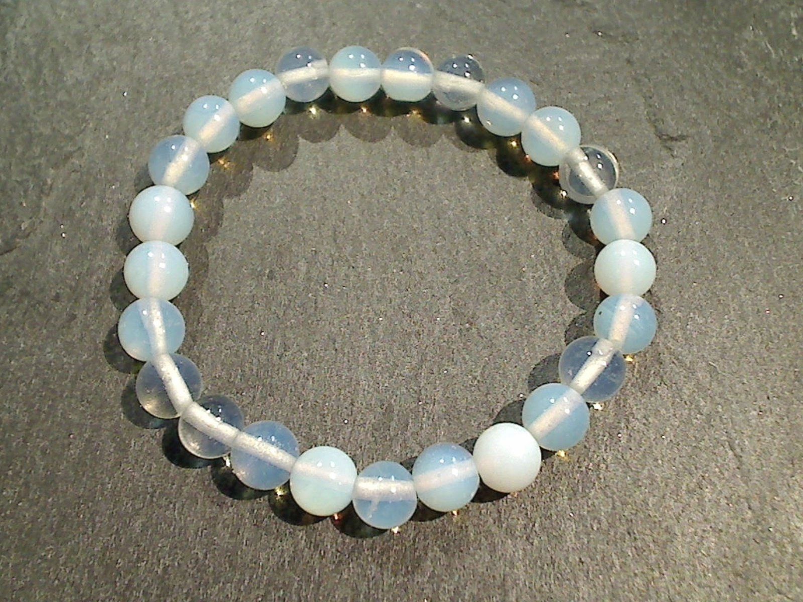 Opalite 8MM Stretch Bracelet Modern Minimal Glamorous Sparkle