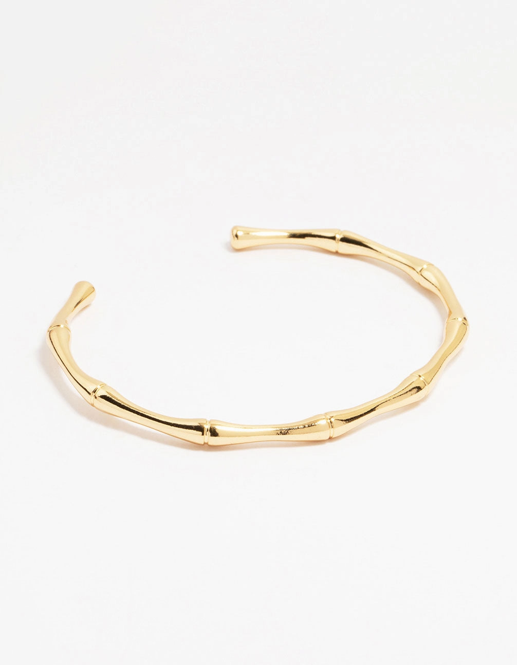 highly recommended Pleasant Accord Gold Plated Brass Bamboo Open Wrist Cuff