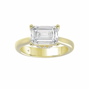 LADIES RING 3.25CT ROUND/EMERALD DIAMOND 14K YELLOW GOLD (CENTER STONE EMERALD DIAMOND 3.00CT) Exclusive Style