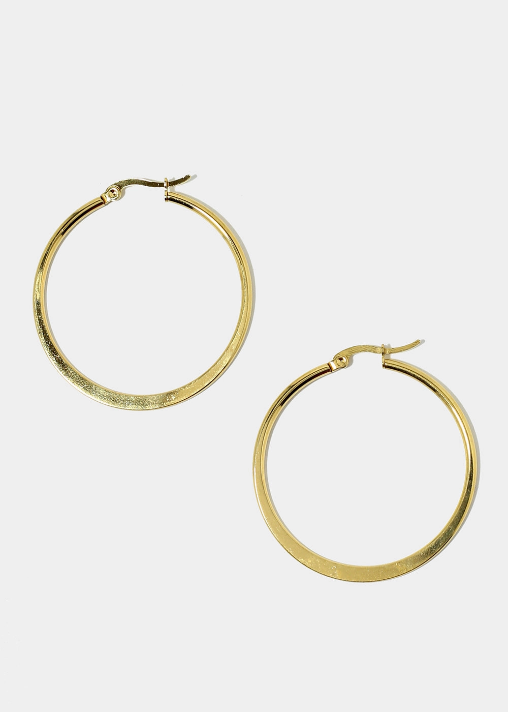 Layered Spark Refined Jewelry Classic Flat Hoop Earrings