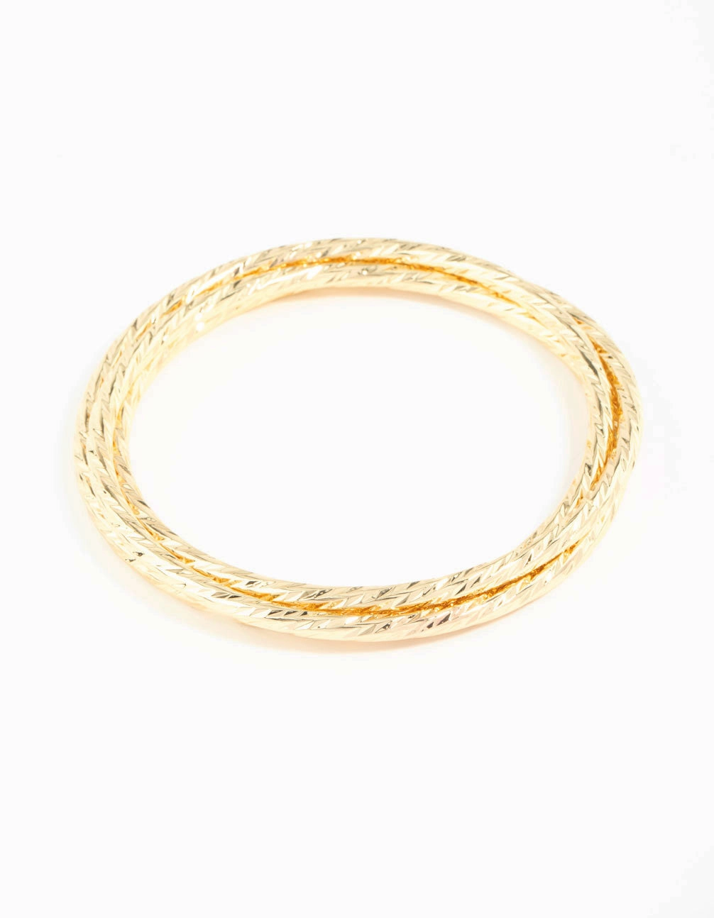Gold Plated Textured Bangles 3-Pack Enjoyable Mix