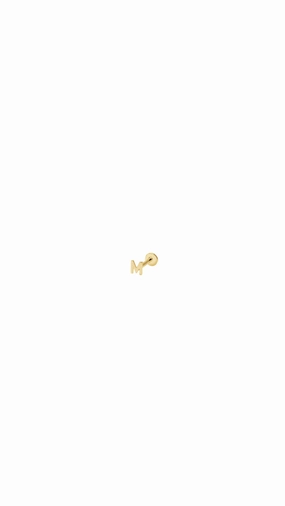 Iridescent Trinket Creative Decoration 14K Gold Micro Initial Earring