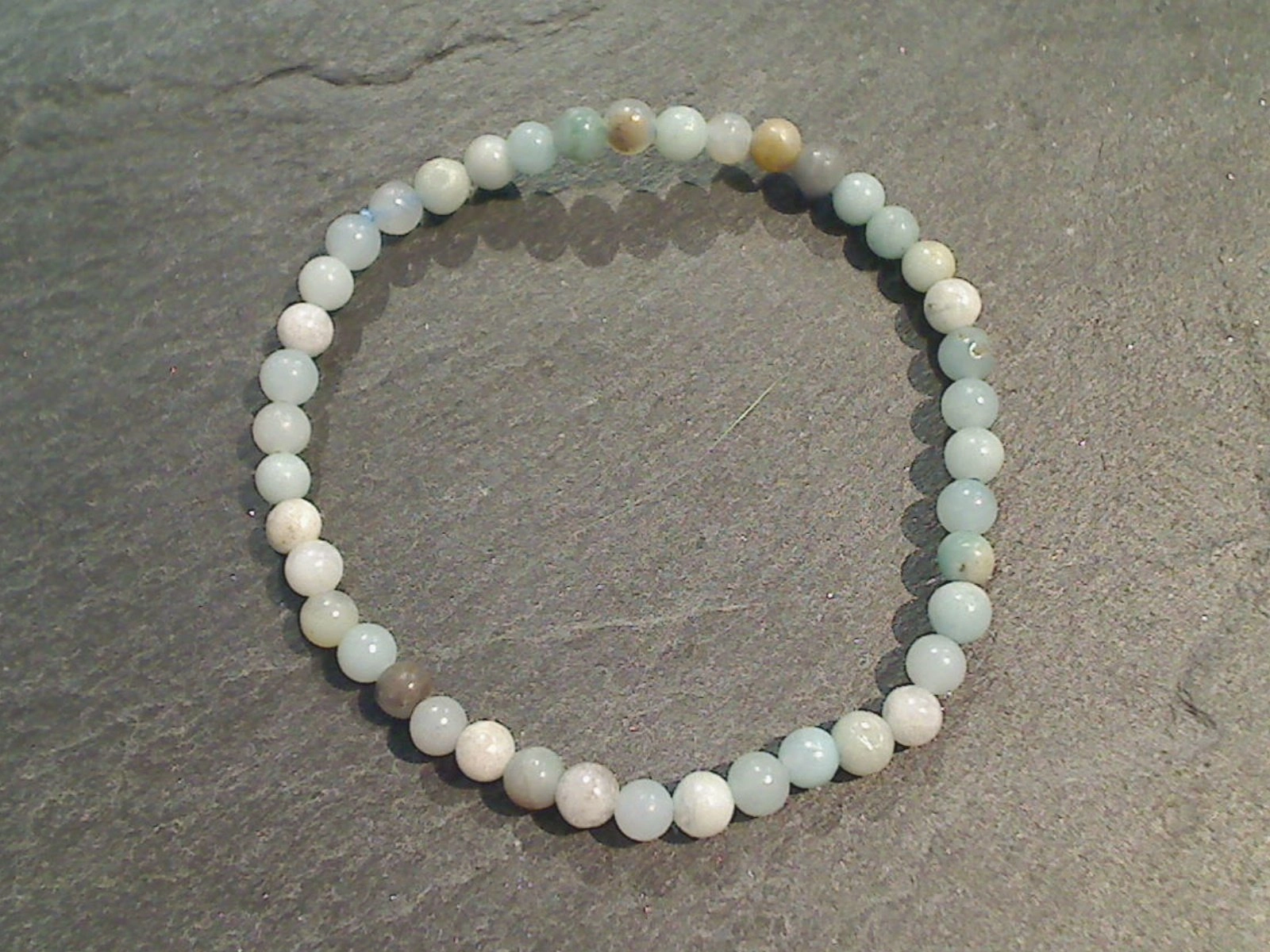 Bright Reflection Mixed Grades Of Amazonite 4MM Stretch Bracelet
