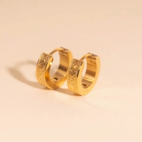 Paisley Chunky Huggie Hoop Earrings Shimmering Design