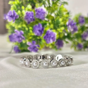 Pearl glaze tennis bracelet Entire Amalgamations Quest Sight