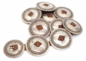 Perry Shorty Navajo Handmade Coin Silver Concho Belt Style Match Radiant Gems