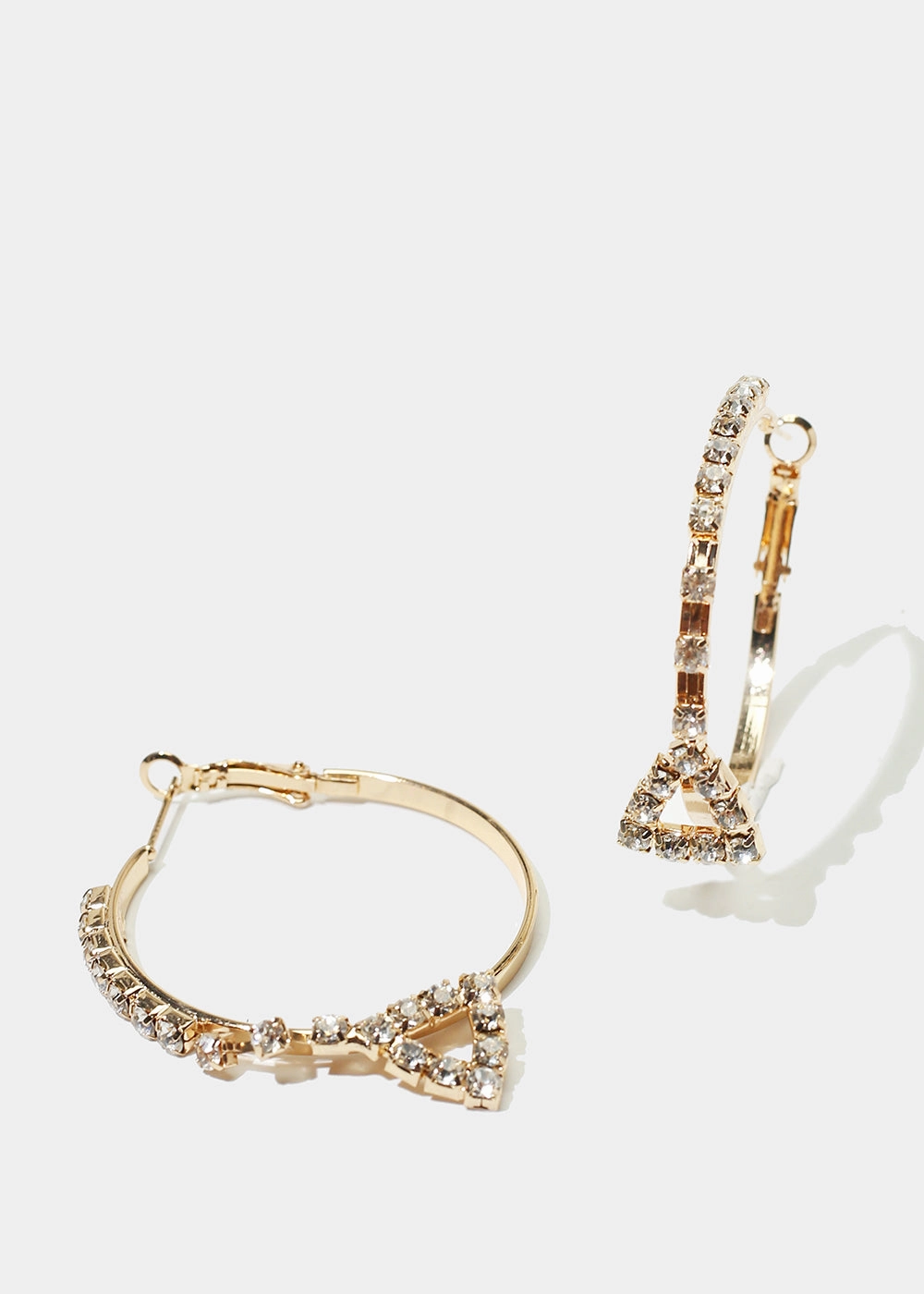 Effortless Style Breezy Style Rhinestone Triangle & Hoop Earrings
