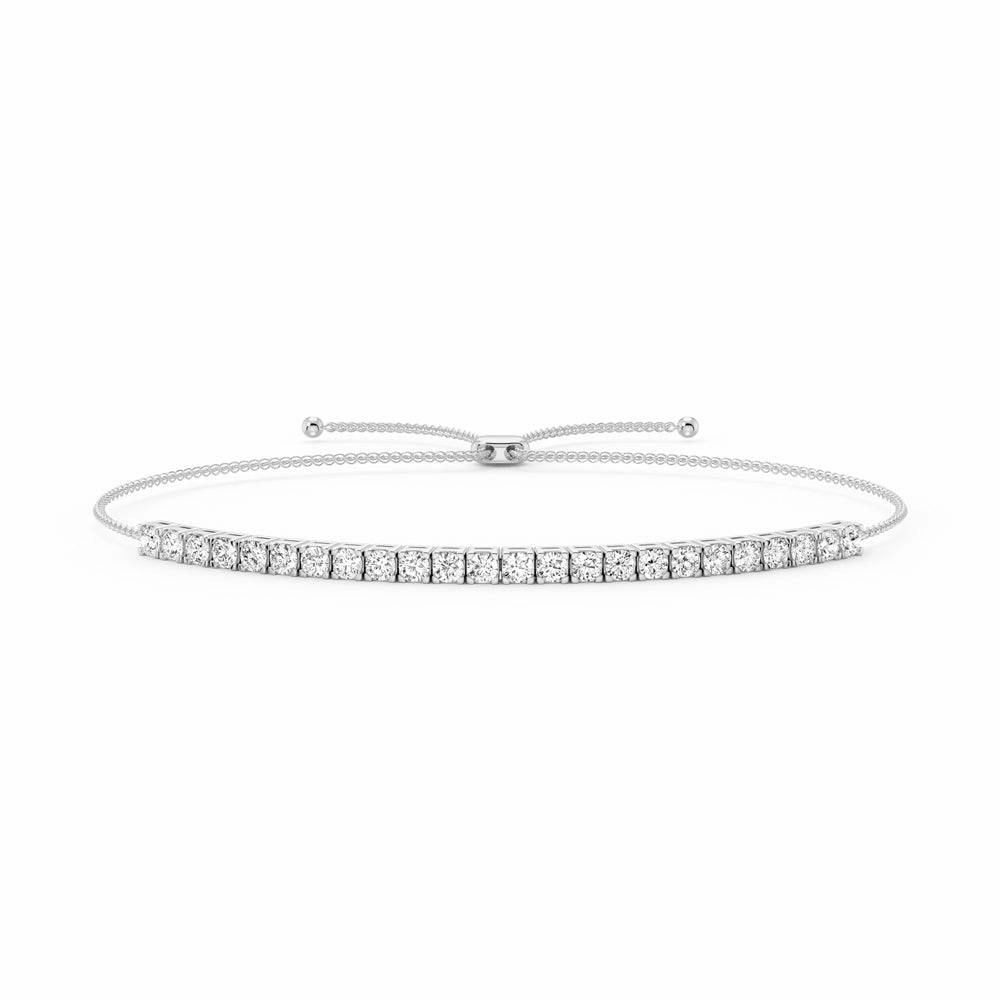 Petite 2.2mm Adjustable Moissanite Bolo Bracelet Yoga Inspired Urban Edge
