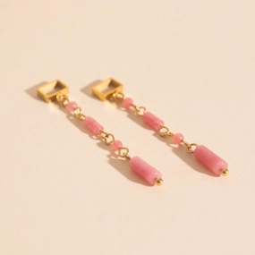 Pink Minnow Super Chunky Huggie Hoop Charms Gold Accent