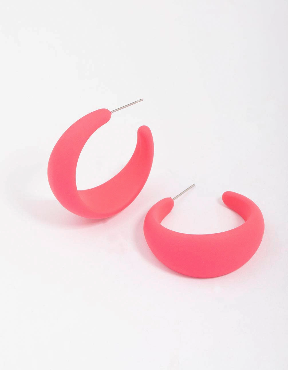 Pink Rubber Wide Hoop Earrings Timeless Spark