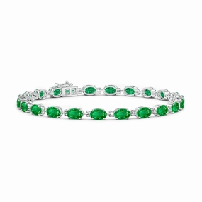 Honest Value 9.2 CT. Classic Oval Emerald Tennis Bracelet