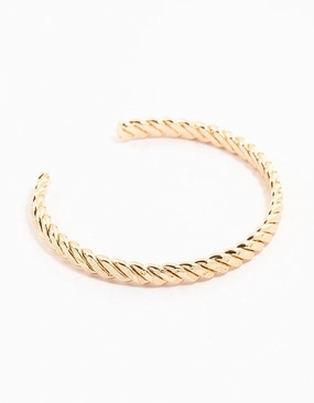 Gold Twisted Rope Wrist Cuff Critically Acclaimed