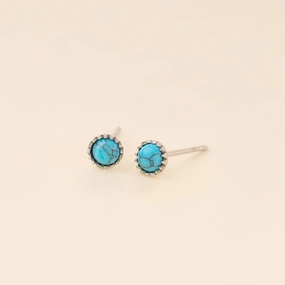 Turquoise Stud Earrings Unique Glow Gentle Look