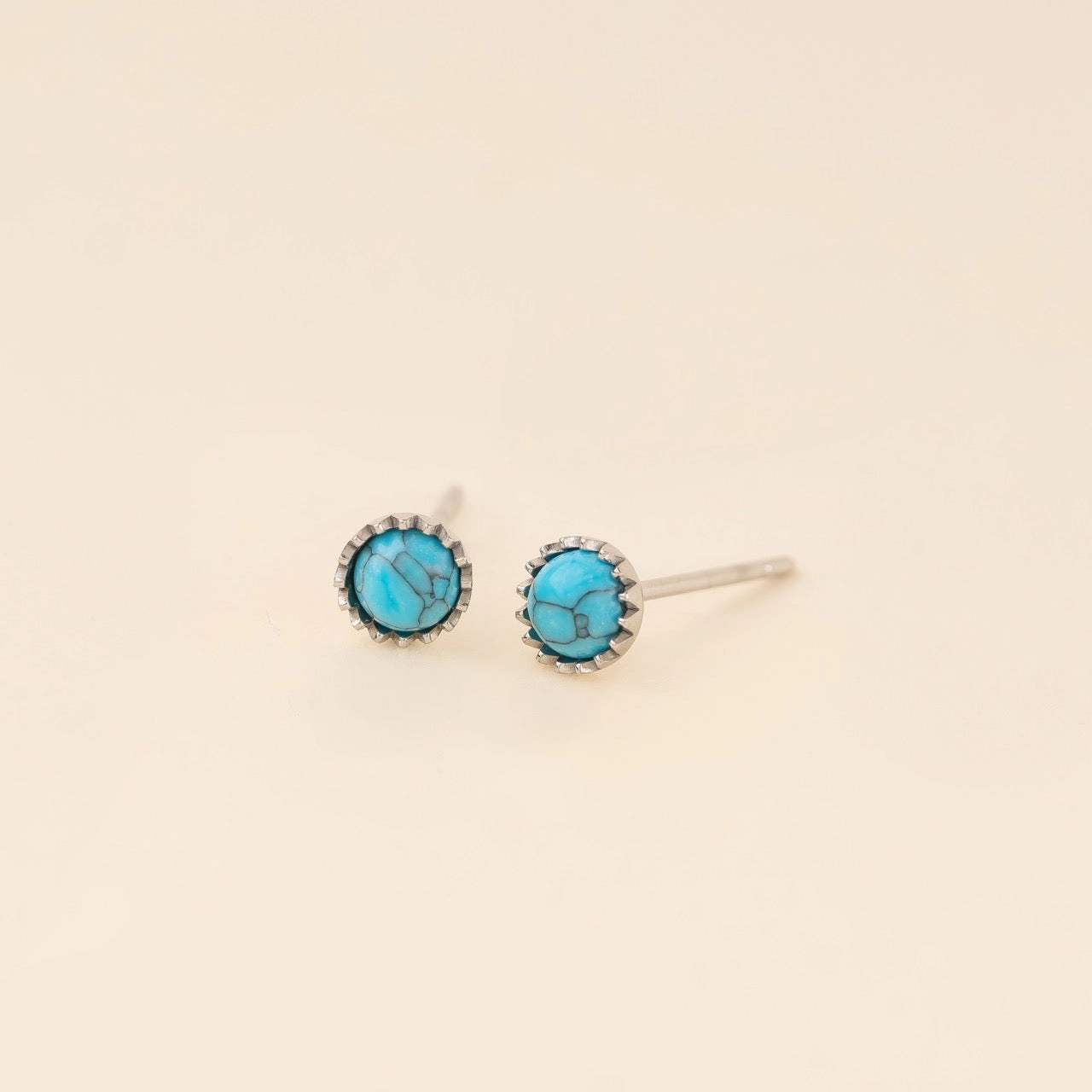 Turquoise Stud Earrings Unique Glow Gentle Look