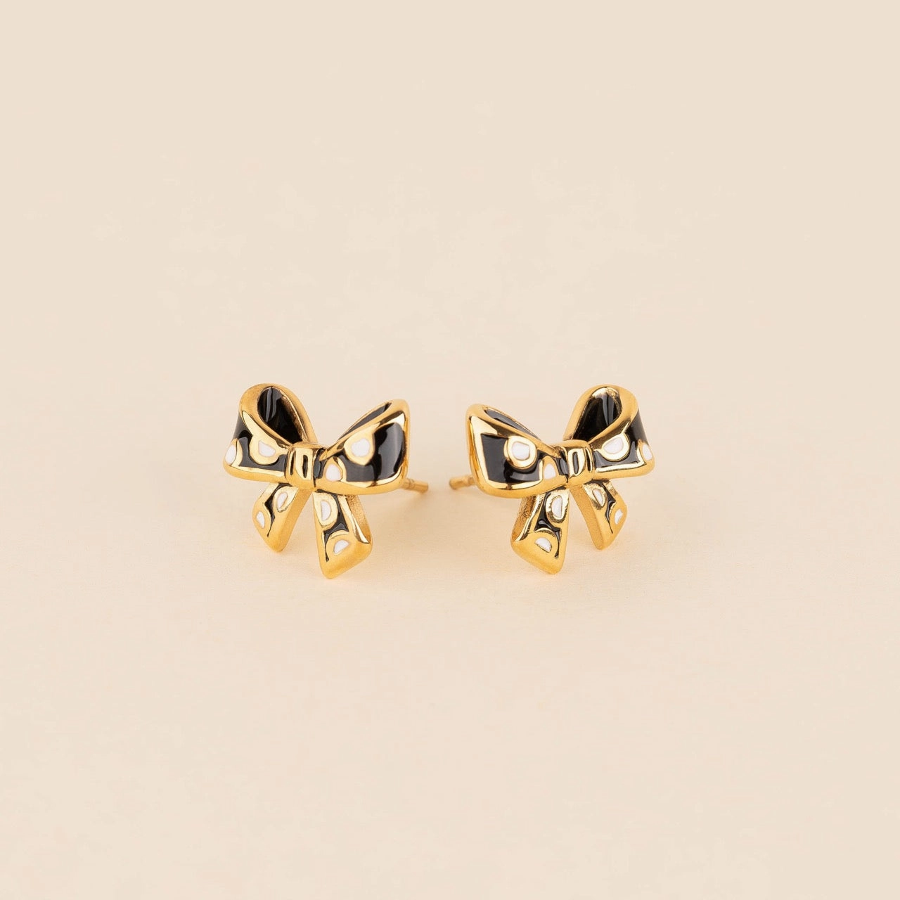 Charming Jewelry Pieces Polka Dot Bow Stud Earrings