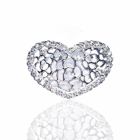 Sterling Silver Micro Pave Heart Ring Trendy Charm