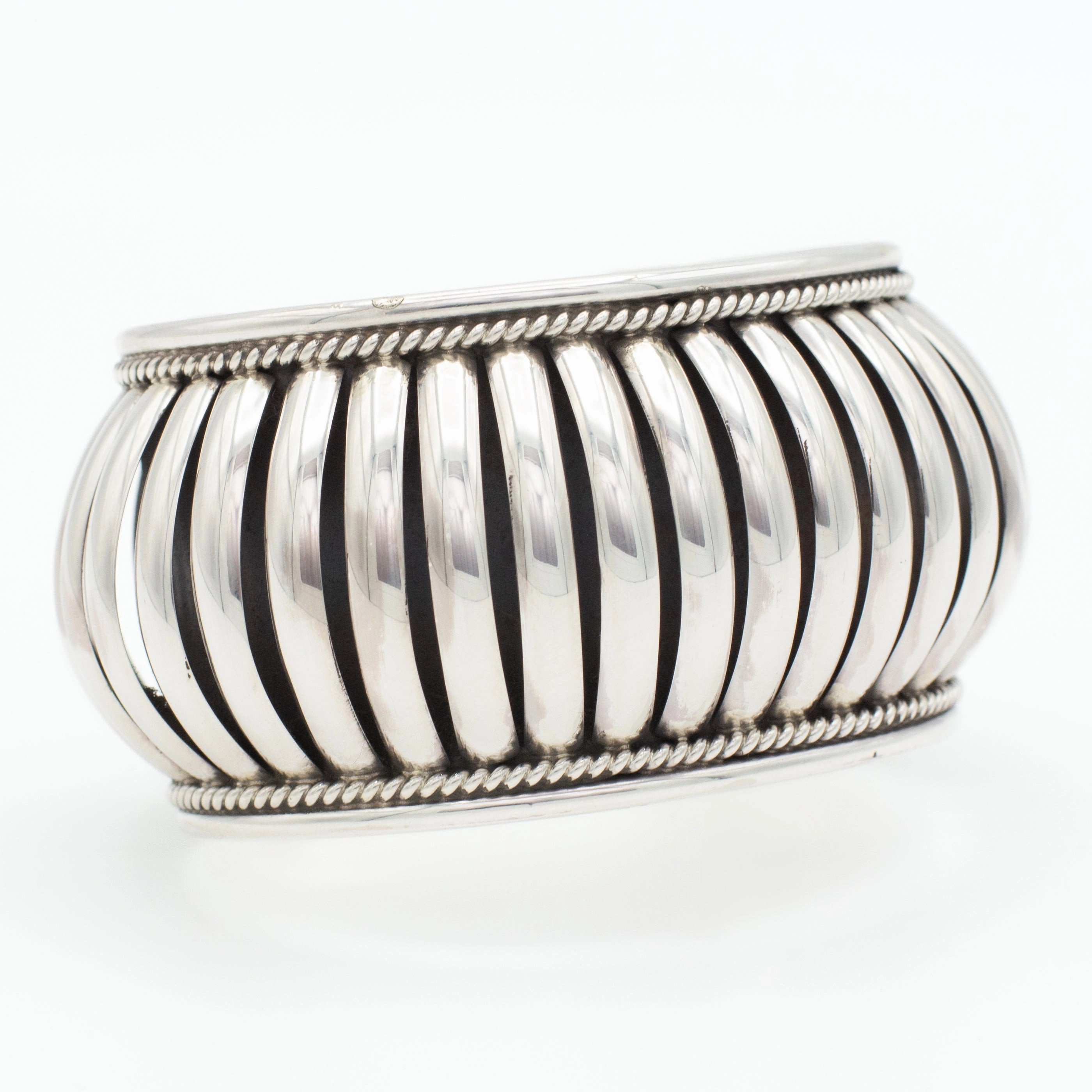 Pricilla Apache Navajo Handmade Sterling Silver Cuff Bracelet Unique Accent