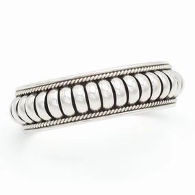 Statement Highlight Pricilla Apache Navajo Handmade Sterling Silver Cuff Bracelet