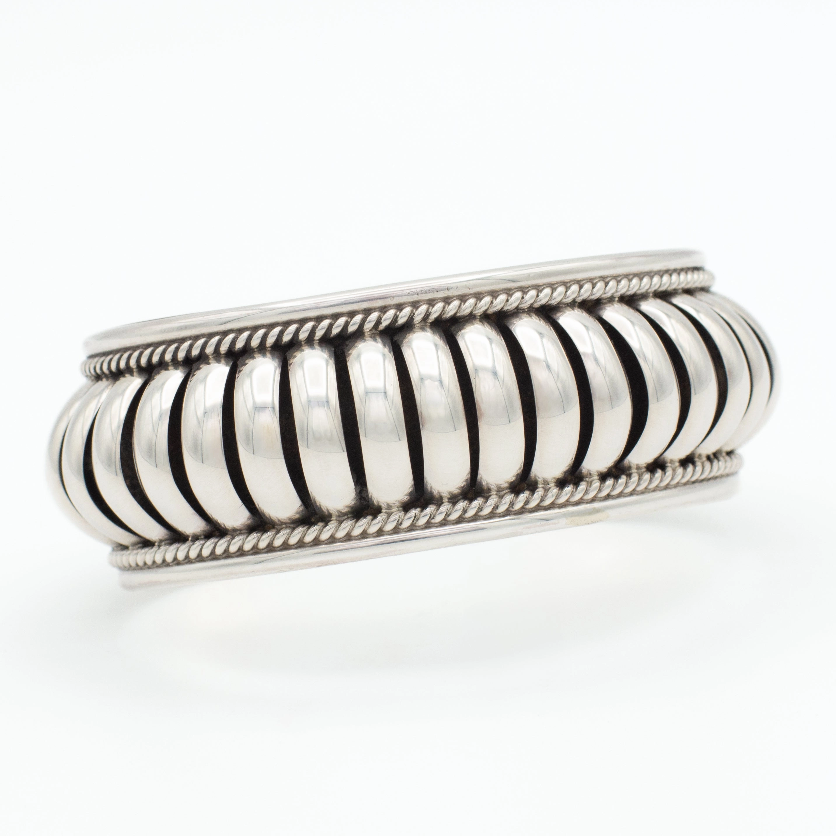 Pricilla Apache Navajo Handmade Sterling Silver Cuff Bracelet Delicate Sparkle