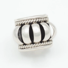 Pricilla Apache Navajo Handmade Sterling Silver Ring (Size 6) Sophisticated Look Vintage Detail