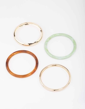 Acrylic Mixed Bangle 4-Pack Unfading Sight