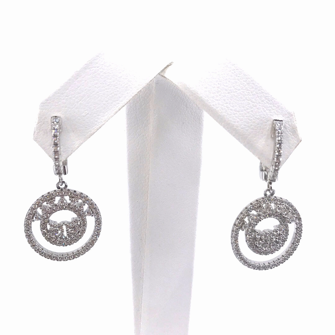 Sterling Silver Circle Earrings Unique Shape