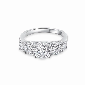 Unique Piece Classic Five Stone Anniversary Band