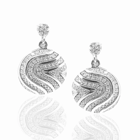 Sterling Silver Micro Pave CZ Swirl Circle Earrings Versatile Accessory