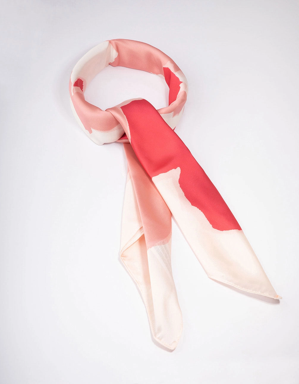 Pink & White Fabric Splatter Scarf Elegant Style