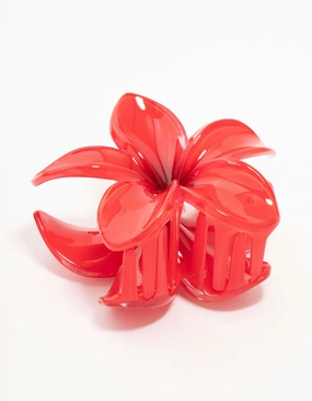 Bold Craft Luxury Radiance Red Frangipani Claw Clip