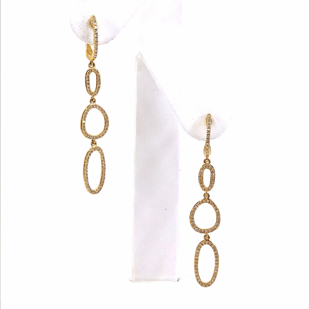 18K Gold Diamond Earrings Stylish charm