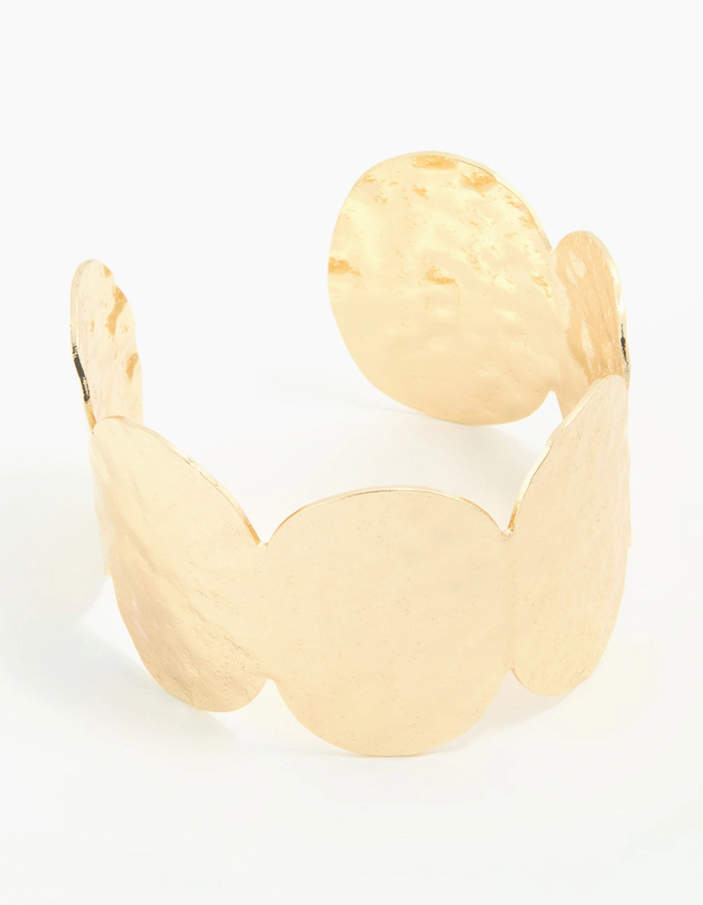 Gold Circle Hammered Wrist Cuff Wide Combinations