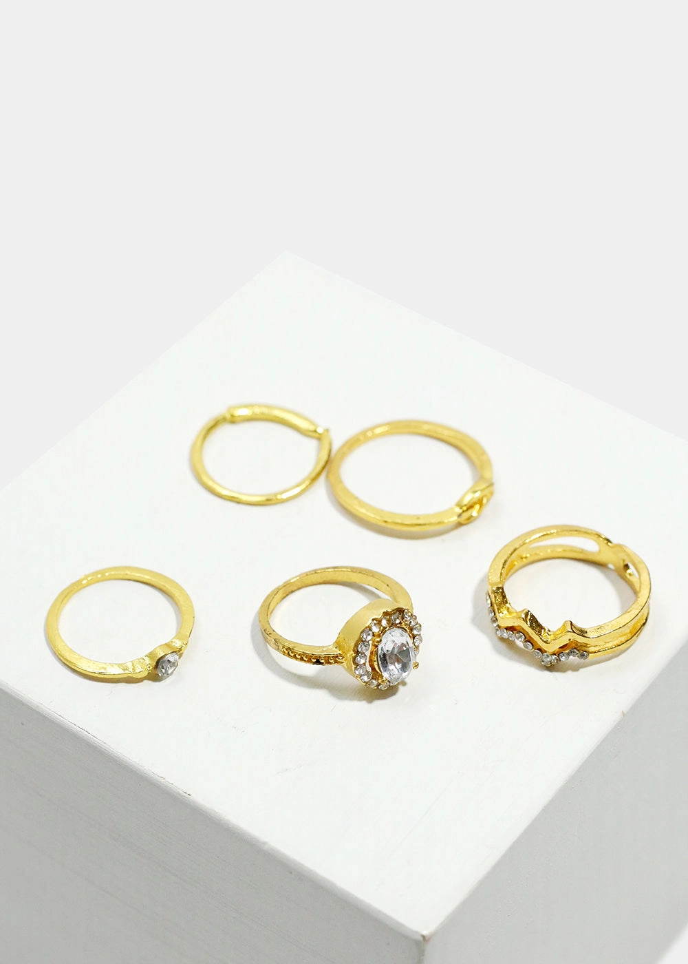 5-Piece Gemstone Toe Rings Bold Touch