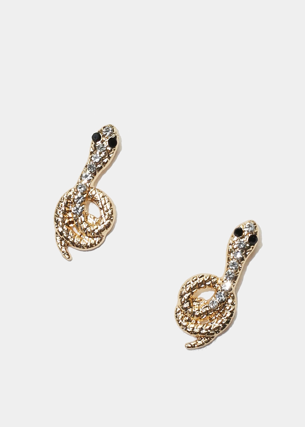 Rhinestone Snake Stud Earrings Sophisticated Design Finish